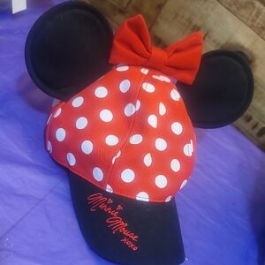 Disney Minnie Mouse Red and Black Polka Dot Hat